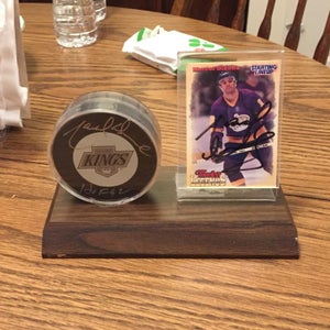 AUTOGRAPHED: Marcel Dionne Trading Card and Puck