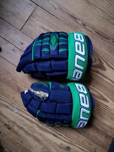 Bauer Nexus 4 ROLL PRO Gloves Senior 13 Blue/Green Colorway