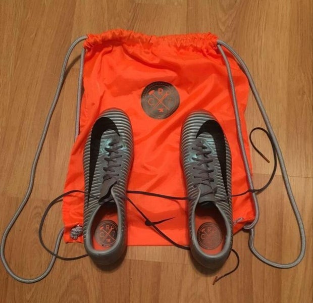 NIKE MERCURIAL VAPOR XI CR7 FG SOCCER CLEATS COOL GREY ORANGE