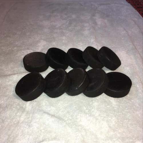 10 Official Hockey Pucks 6 oz