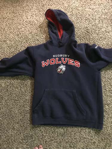 Sudbury Wolves OHL Reebok Face Off Collection Size Large Hoodie
