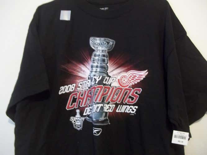 New Reebok  LARGE DETROIT RED WING 2008 STANLEY CUP CHAMPS SHIRT