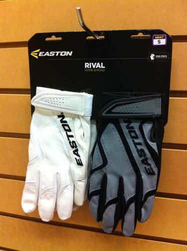 Easton Rival HOME AND ROAD Batting Gloves Adult Small BLACK MAKE OFFERS *No Trades*
