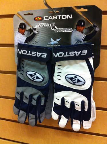 Easton HOME AND ROAD Batting Gloves Adult Medium NAVY MAKE OFFERS*No Trades*