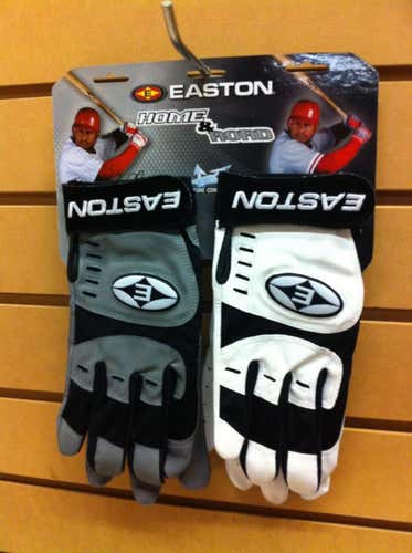 Easton HOME AND ROAD Batting Gloves Adult Large BLACK MAKE OFFERS