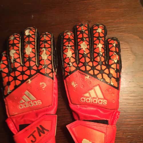 Orange And Black Adidas Fingersave Goalie Gloves Size 7
