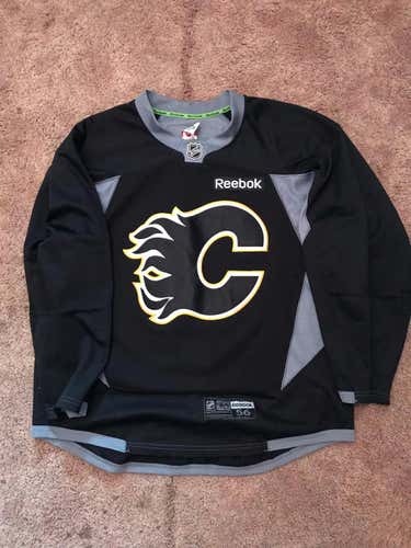 Calgary Flames Pro Stock Reebok Edge Black Practice Jersey
