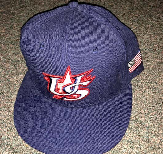 Used New Era Team USA Baseball Hat Size 7 1/8