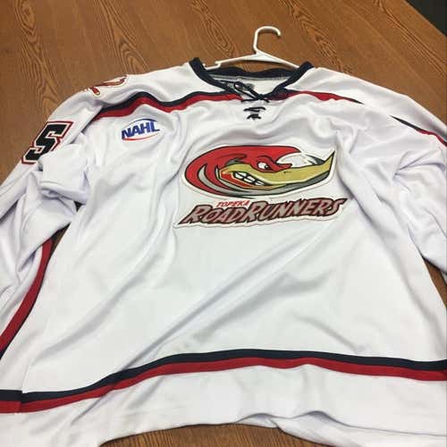 Game Worn Topeka RoadRunners NAHL Jersey Great Condition