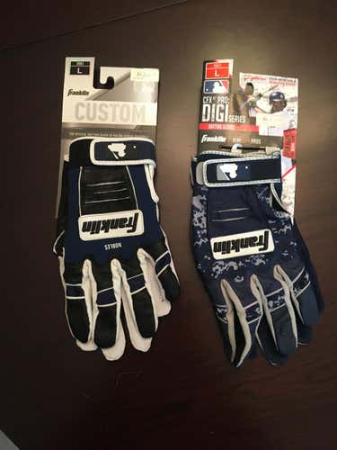 2 Pairs Brand new Franklin batting gloves Navy