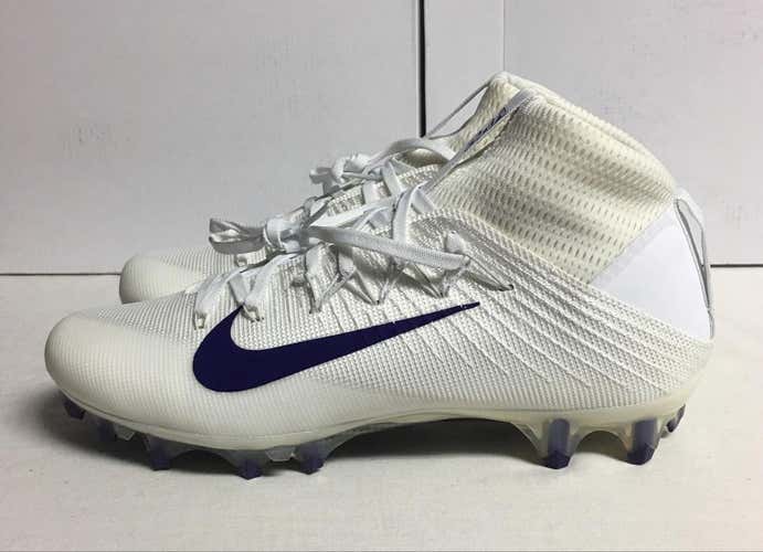 Nike Vapor Untouchable 2 CF Football Cleats White/Purple 924113-106 Size 9.5