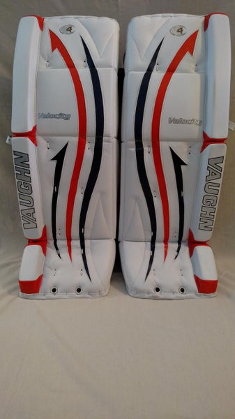 New Vaughn Velocity V4 Pro Spec Goalie Leg Pads Senior Islanders colors