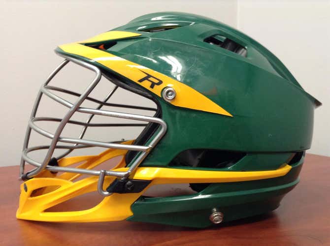 New Custom Cascade R Helmet Adult (green/yellow/silver w/oChin Strap)