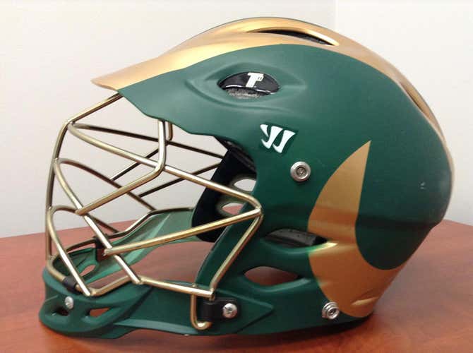 New Custom Warrior TII Helmet Adult (matte green/gold w/oChin Strap)