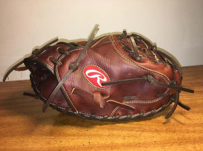 Rawlings Catchers Mitt, New Laces And Leather Cleaned