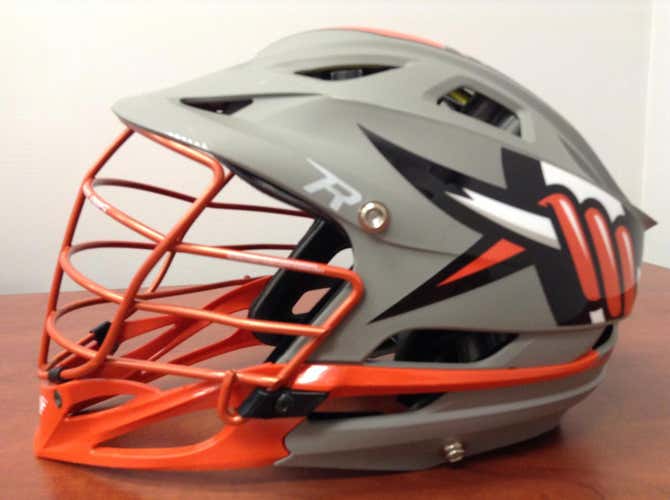 New Custom Cascade R Helmet Adult (Matte Gray/orange)