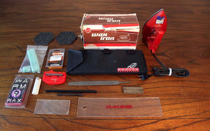 Burton Snowboard Ski Waxing Kit / Wax Iron P-Tex Gummy Stone File Edge Sharpener