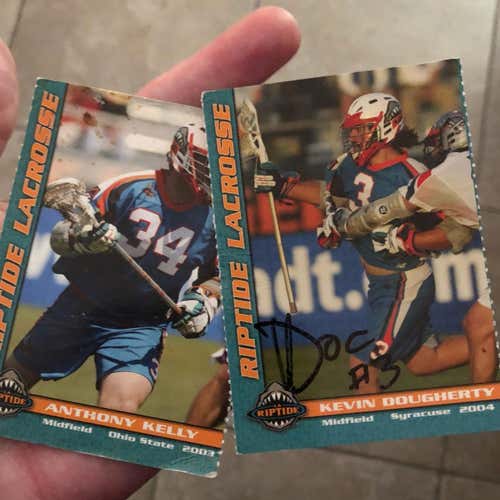 2 Los Angeles Riptide Trading Cards - Anthony Kelly #34 & Kevin Dougherty #3(Autographed)