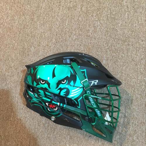 Matte Black Custom Cascade R. Chrome Green Face mask