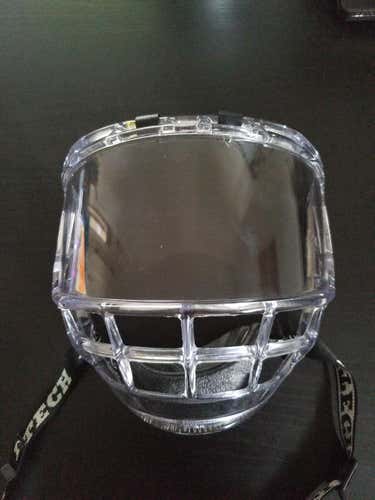 BARELY USED ITECH (BAUER) FACEMASK (CLEAR) LARGE POLYCARBONATE