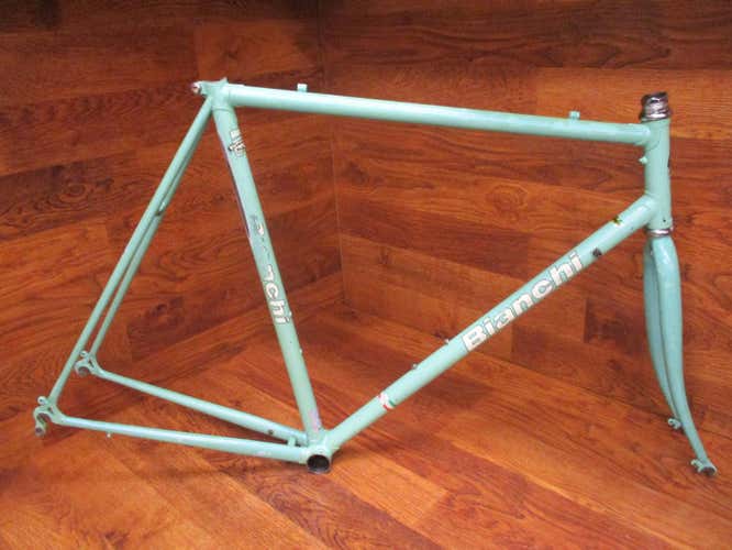 VINTAGE BIANCHI ZERO TRE DEDACCIA ITALIAN LUGGED CHROMOLLY STEEL FRAME SET 57 CM