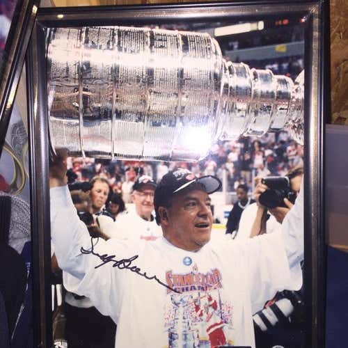 Scotty Bowman Autographed Stanley Cup Picture (Framed)