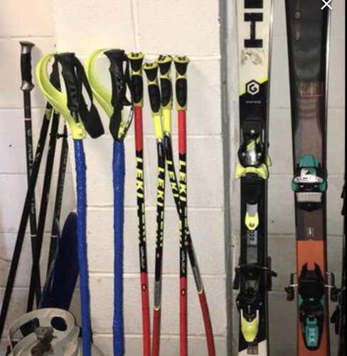 120cm Leki Race Poles, GS, SG And Reg Poles With SL Pole Guard