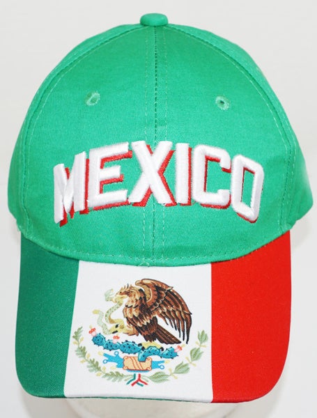 Mexico Nation Baseball Team Adult Green/red Adjustable Hat Cap 