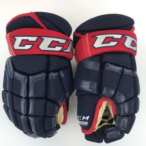 NEW! CCM HG55XP COLUMBUS BLUE JACKETS NHL PRO STOCK RETURN HOCKEY GLOVES 14"