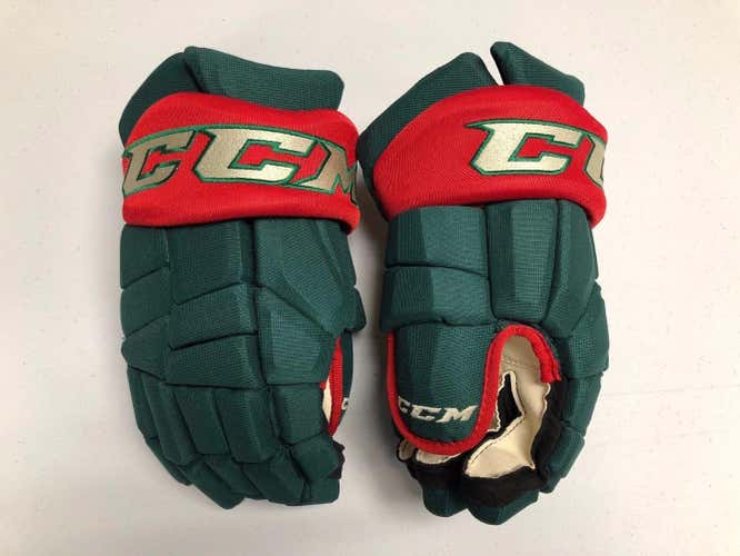 NEW! CCM SUPER TACKS MINNESOTA WILD NHL PRO STOCK HOCKEY PLAYER GLOVES 14" AHL
