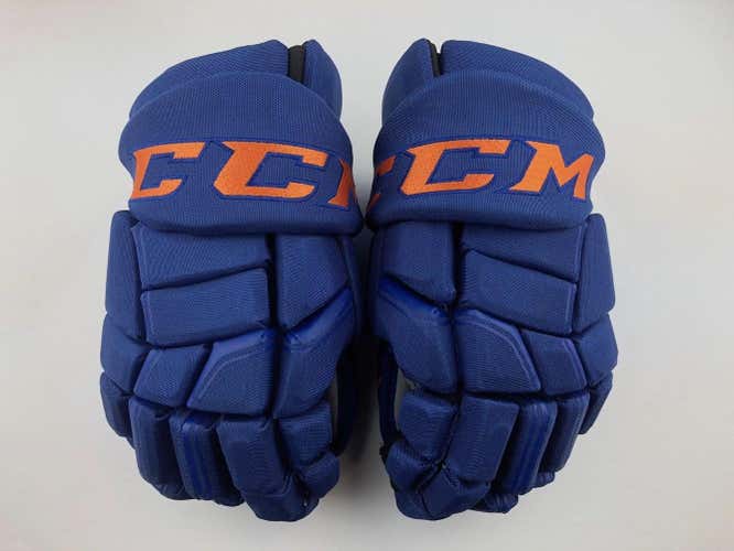 NEW! CCM QUICKLITE EDMONTON OILERS NHL PRO STOCK HOCKEY PLAYER GLOVES 14" AHL
