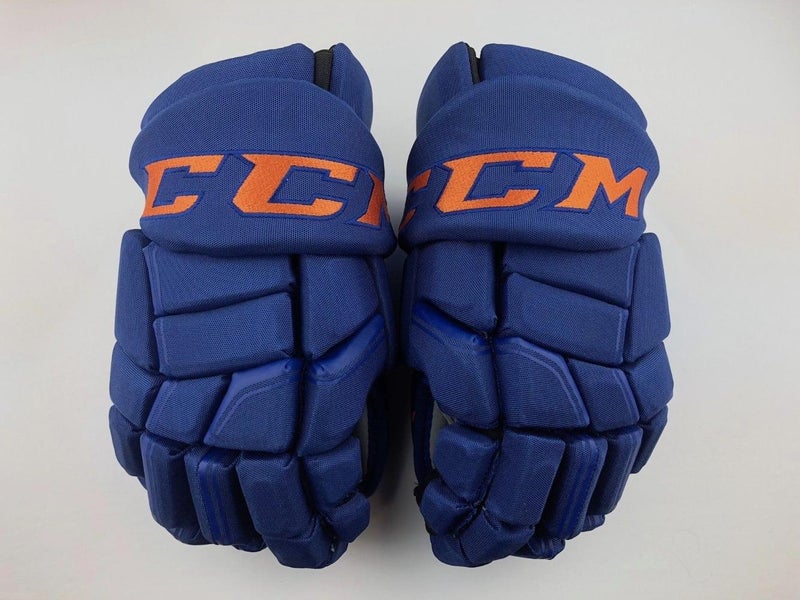 NEW! CCM QUICKLITE EDMONTON OILERS NHL PRO STOCK HOCKEY PLAYER GLOVES 14" AHL