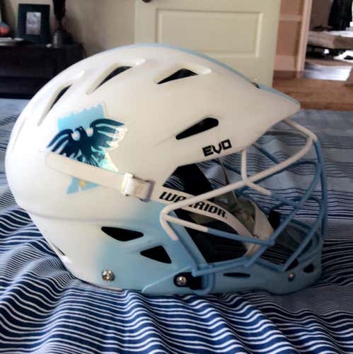 White And Blue Brotherly Love Nationals Lacrosse Helmet