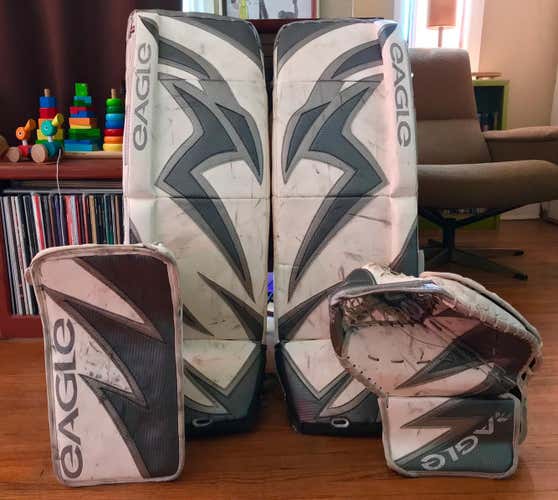 Eagle Goalie Equipment (Full Set) Senior 35" White/Grey/Silver