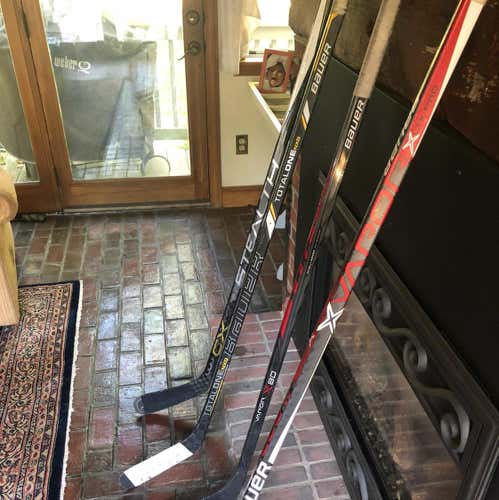 Bauer total one nxg, Easton stealth, Bauer qtr, Bauer vapor x80 right handed hockey sticks