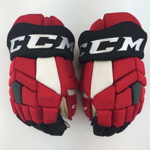 NEW! CCM TACKS ALBANY DEVILS AHL PRO STOCK RETURN HOCKEY PLAYER GLOVES 14" TEAM