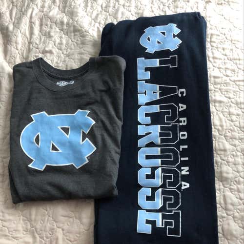 UNC Lacrosse Sweatpants And UNC Shirt