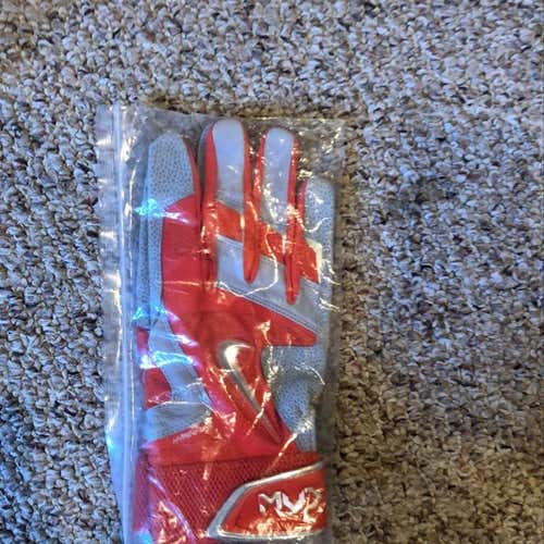 Brand New Pro Issue Nike Batting Gloves Orange And Gray