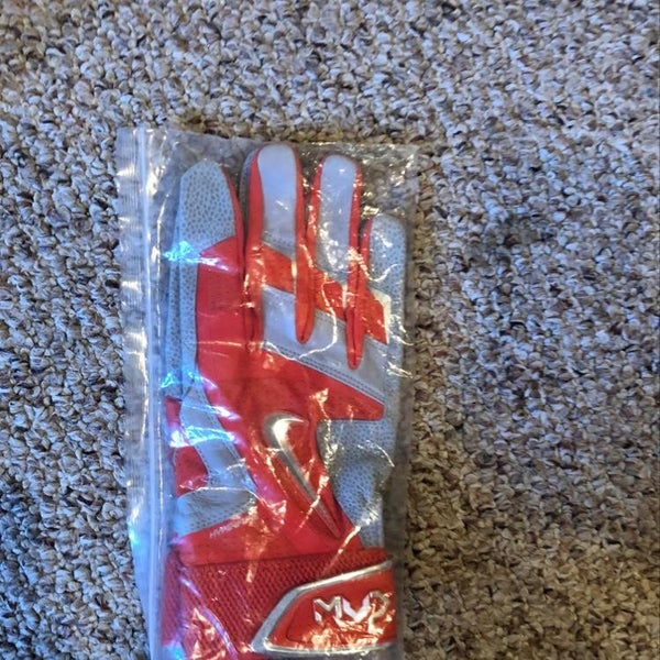 Brand New Pro Issue Nike Batting Gloves Orange And Gray