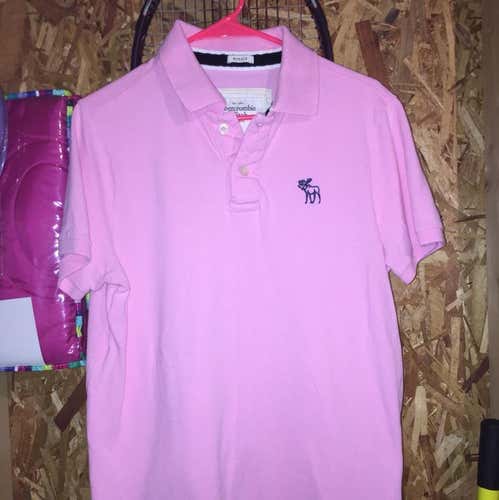 Pink Abercrombie & Fitch Men’s Polo (XL)