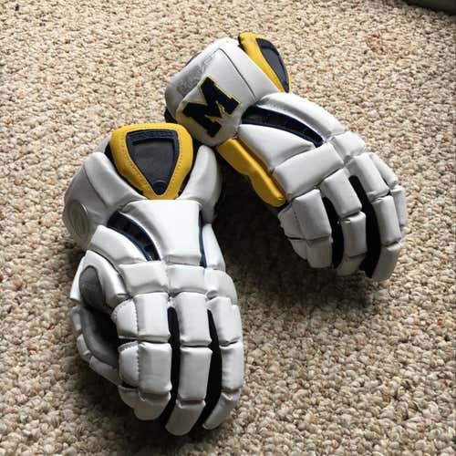 Michigan Lacrosse Gloves (White)