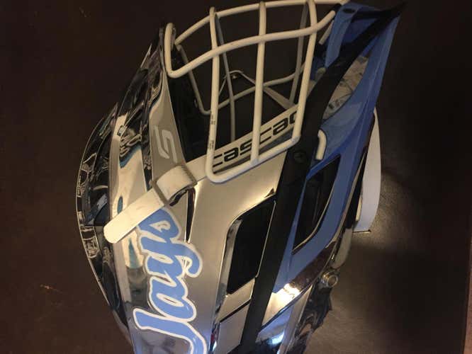Hopkins Game Worn Cascade S chrome helmet