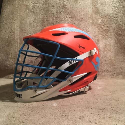 Brand New 3d Sand Diego Lacrosse Stx Rival Helmet W/ Zima Gear Decals