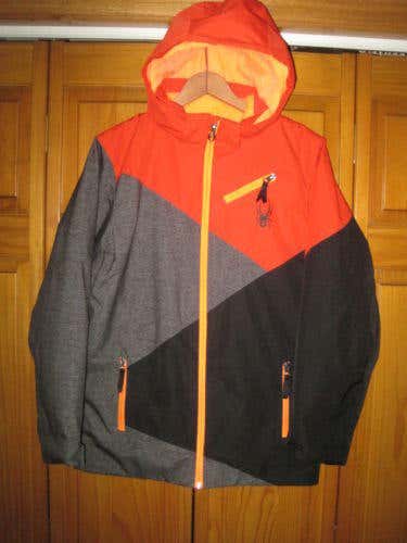 Spyder Ambush waterproof insulated ski jacket kids boys girls 18 orange skiing