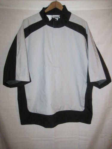 FootJoy DryJoys short sleeve waterproof golf rain jacket men's L gray black