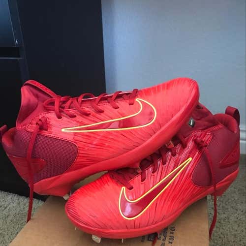 Nike Red Mike Trout Cleats Size 11 New