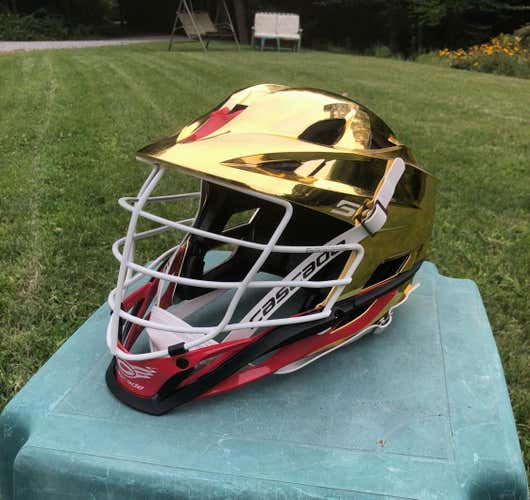 Brand New Cascade S Adult Helmet (Chrome Gold) (red/black)