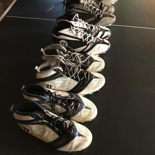 Warrior Lacrosse Cleats Mens Three Pairs 8.0, 8.5, 9.0