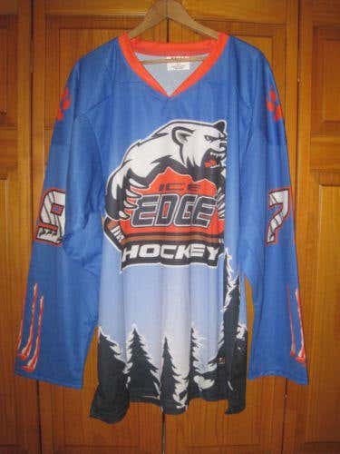 Minnesota Ice Edge AAA hockey jersey men's L blue #79 junior bears