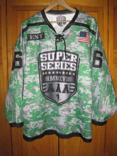 Minnesota Super Series AAA digital camo hockey jersey men's S green #16